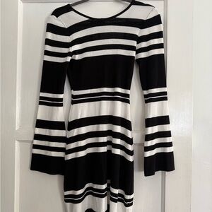Black and White Striped Women's Dress